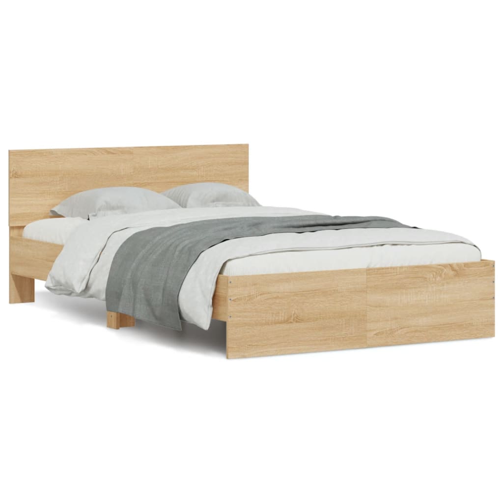 Bed Frame without Mattress Sonoma Oak 120x190 cm Small Double