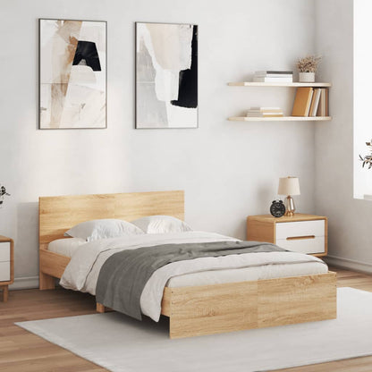Bed Frame without Mattress Sonoma Oak 120x190 cm Small Double