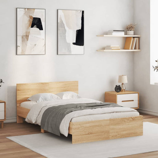 Bed Frame without Mattress Sonoma Oak 120x190 cm Small Double