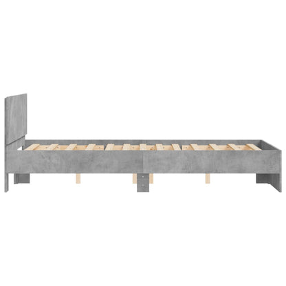 Bed Frame without Mattress Concrete Grey 120x190 cm Small Double