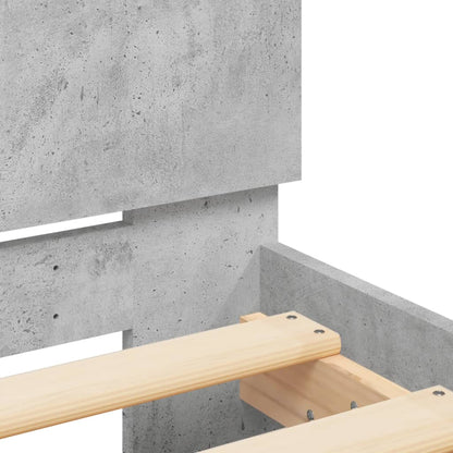 Bed Frame without Mattress Concrete Grey 120x190 cm Small Double