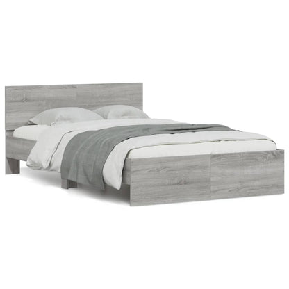 Bed Frame without Mattress Grey Sonoma 120x190 cm Small Double