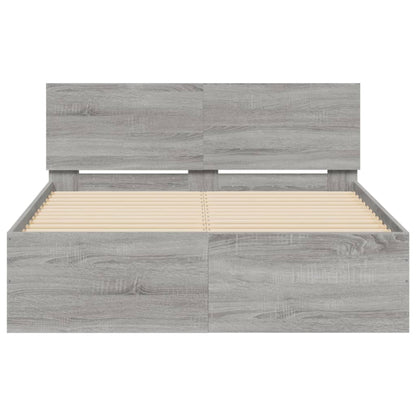 Bed Frame without Mattress Grey Sonoma 120x190 cm Small Double