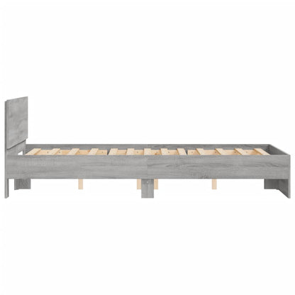 Bed Frame without Mattress Grey Sonoma 120x190 cm Small Double