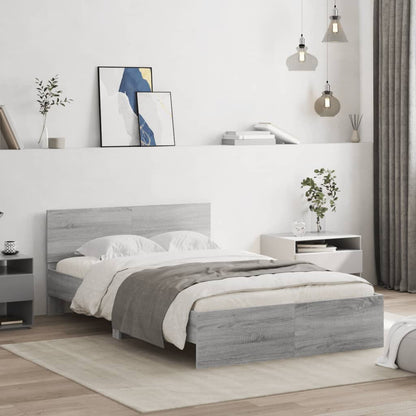 Bed Frame without Mattress Grey Sonoma 120x190 cm Small Double