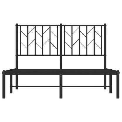 Metal Bed Frame without Mattress with Headboard Black 120x190cm