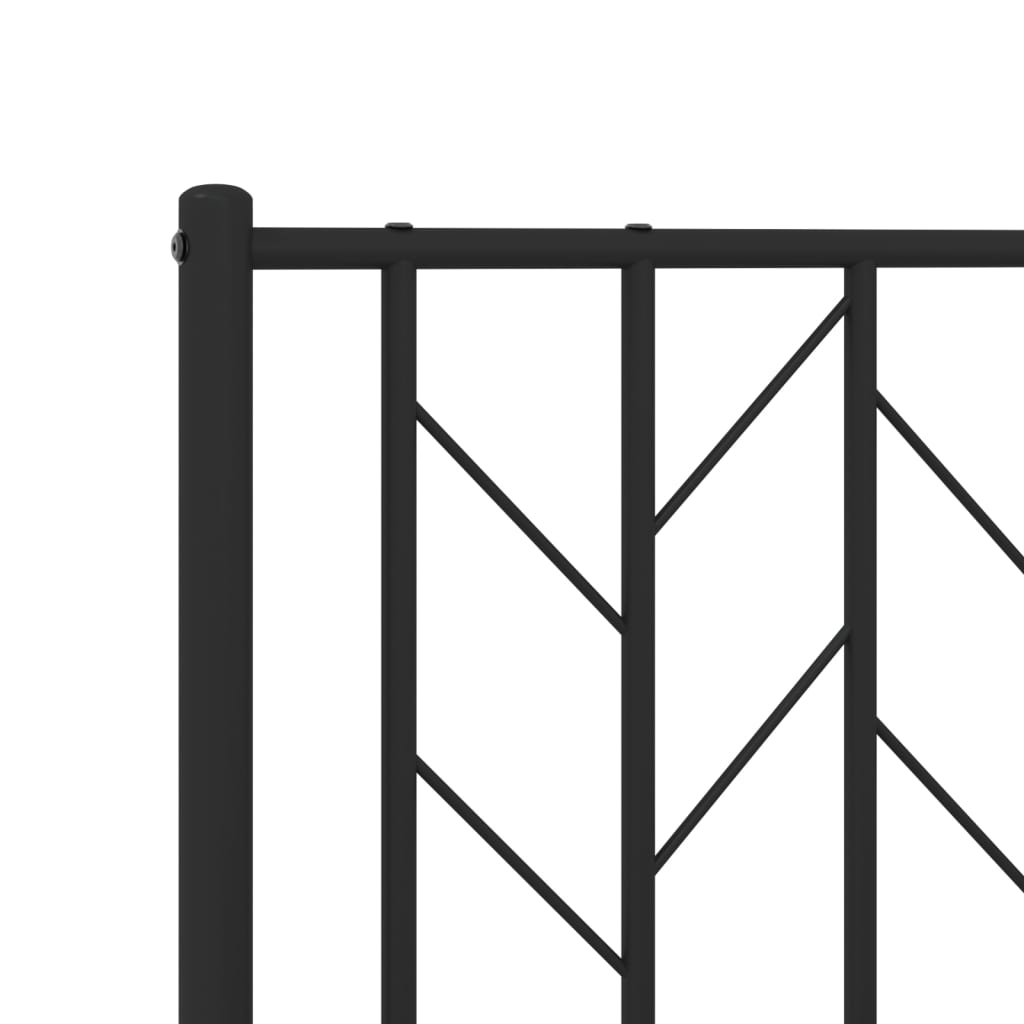 Metal Bed Frame without Mattress with Headboard Black 140x200cm
