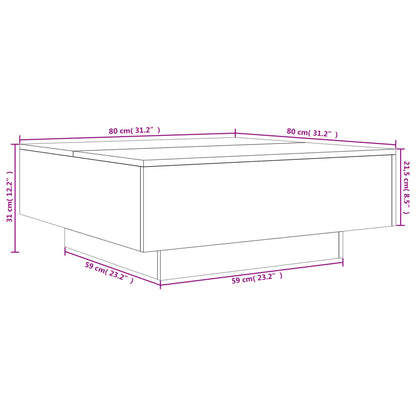 Coffee Table Black 80x80x31 cm Engineered Wood