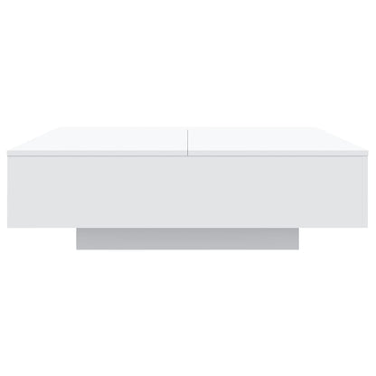 Coffee Table with LED Lights White 100x100x31 cm