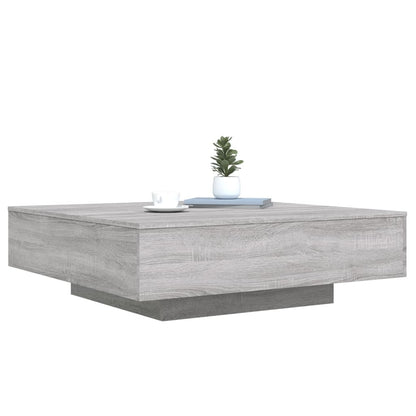 Coffee Table with LED Lights Grey Sonoma 100x100x31 cm