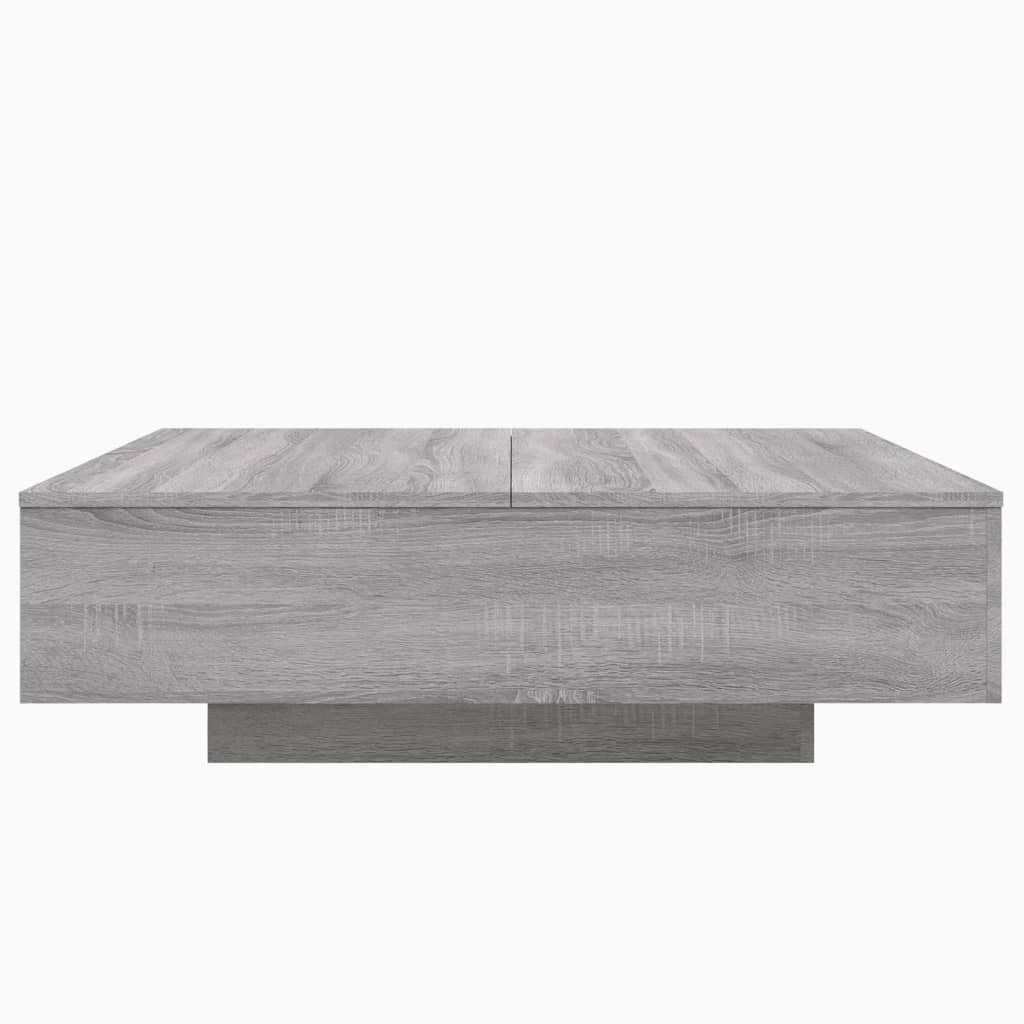 Coffee Table with LED Lights Grey Sonoma 100x100x31 cm