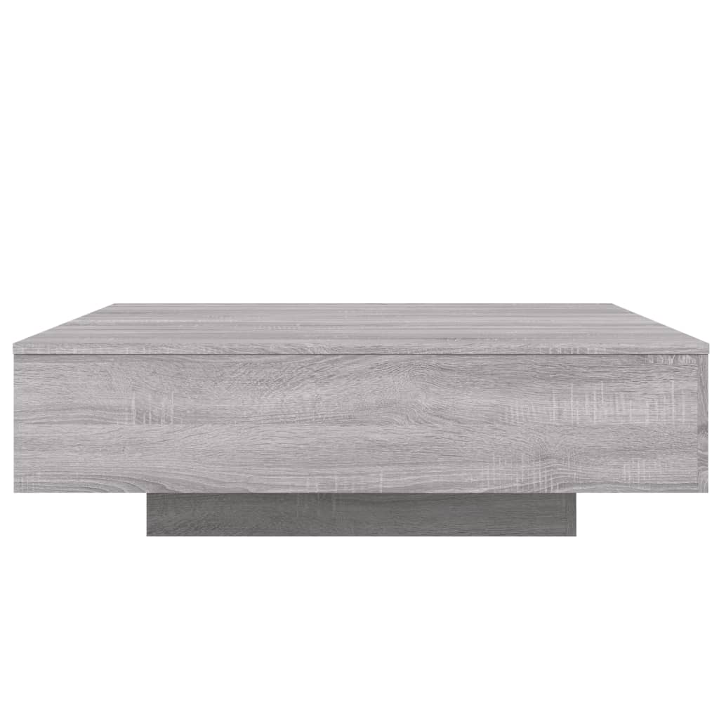 Coffee Table with LED Lights Grey Sonoma 100x100x31 cm