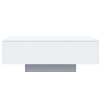Coffee Table with LED Lights White 85x55x31 cm