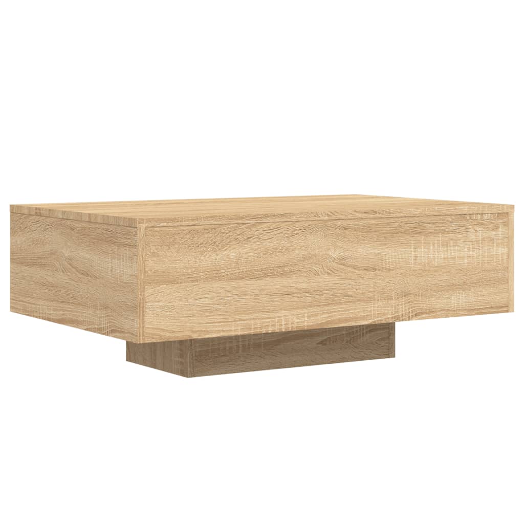 Coffee Table with LED Lights Sonoma Oak 85x55x31 cm