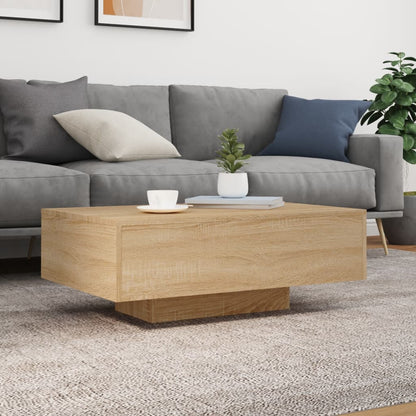 Coffee Table with LED Lights Sonoma Oak 85x55x31 cm