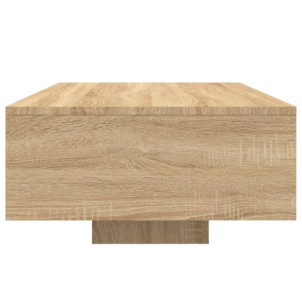 Coffee Table with LED Lights Sonoma Oak 85x55x31 cm