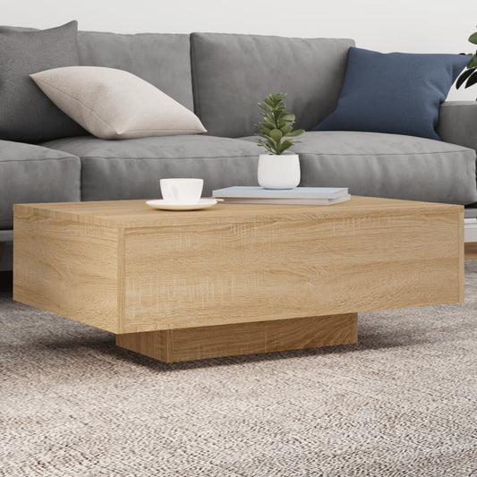 Coffee Table with LED Lights Sonoma Oak 85x55x31 cm