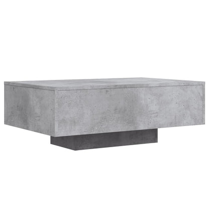 Coffee Table with LED Lights Concrete Grey 85x55x31 cm