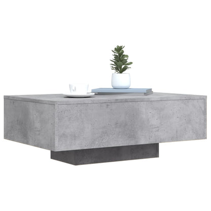 Coffee Table with LED Lights Concrete Grey 85x55x31 cm