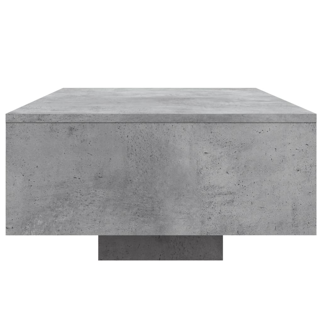 Coffee Table with LED Lights Concrete Grey 85x55x31 cm