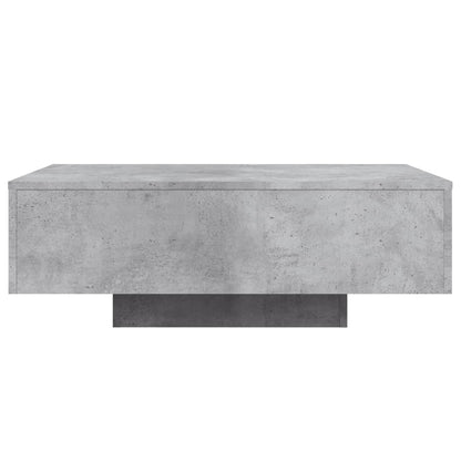Coffee Table with LED Lights Concrete Grey 85x55x31 cm