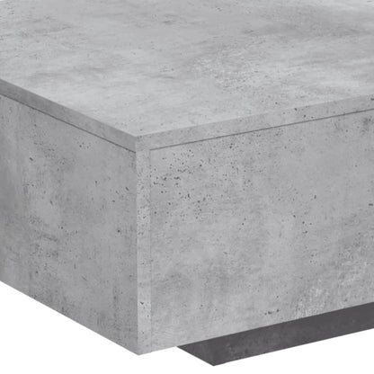 Coffee Table with LED Lights Concrete Grey 85x55x31 cm