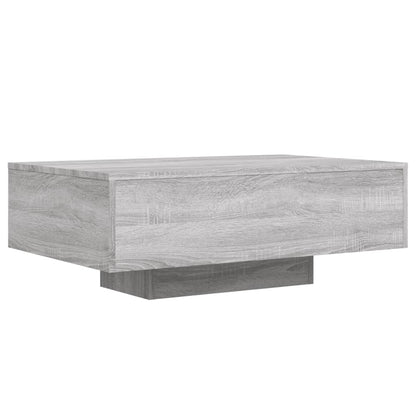 Coffee Table with LED Lights Grey Sonoma 85x55x31 cm