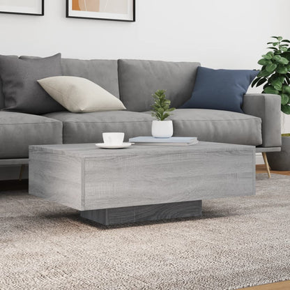 Coffee Table with LED Lights Grey Sonoma 85x55x31 cm