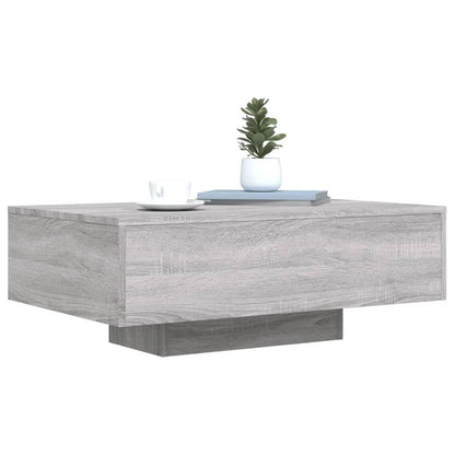 Coffee Table with LED Lights Grey Sonoma 85x55x31 cm