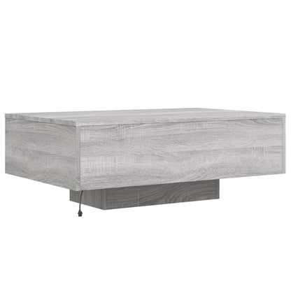 Coffee Table with LED Lights Grey Sonoma 85x55x31 cm