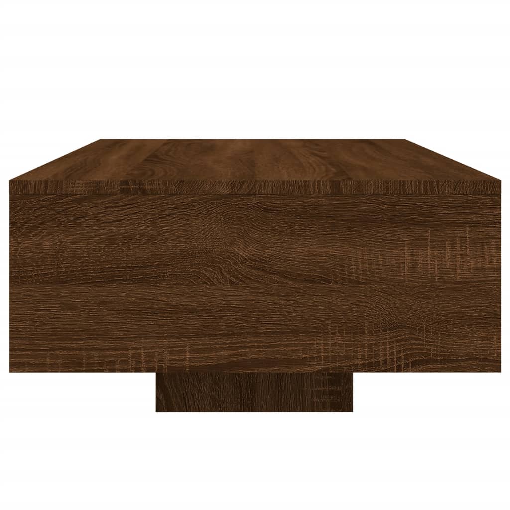 Coffee Table with LED Lights Brown Oak 85x55x31 cm