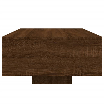 Coffee Table with LED Lights Brown Oak 85x55x31 cm