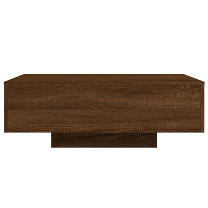 Coffee Table with LED Lights Brown Oak 85x55x31 cm
