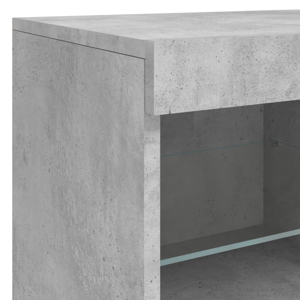 Sideboard with LED Lights Concrete Grey 81x37x67 cm