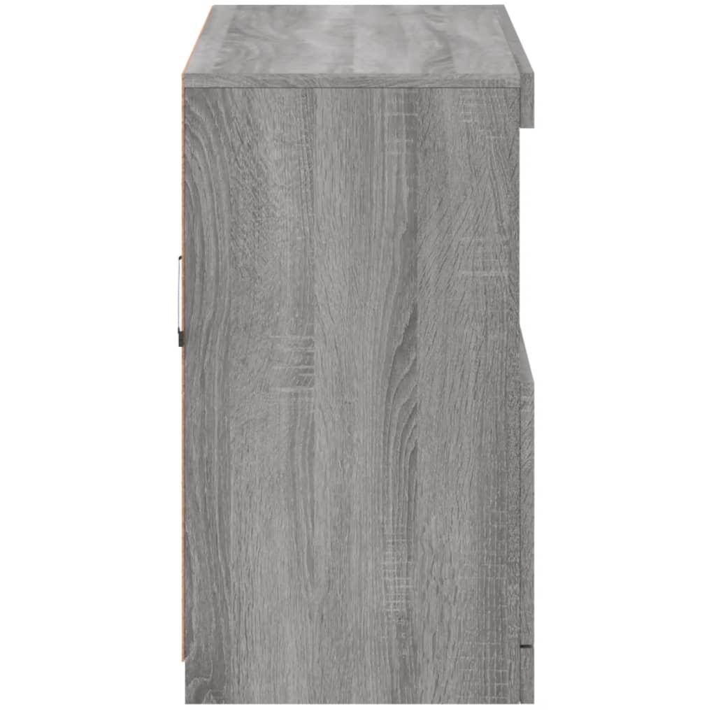 Sideboard with LED Lights Grey Sonoma 81x37x67 cm