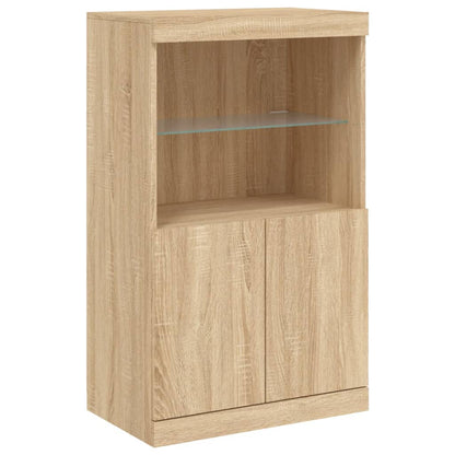 Sideboard with LED Lights Sonoma Oak 60.5x37x100 cm