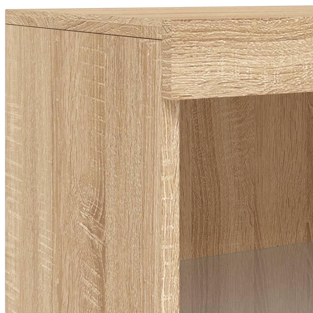 Sideboard with LED Lights Sonoma Oak 60.5x37x100 cm