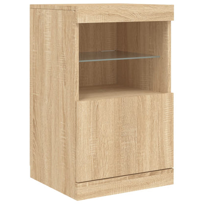 Sideboard with LED Lights Sonoma Oak 41x37x67 cm