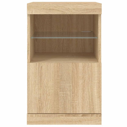 Sideboard with LED Lights Sonoma Oak 41x37x67 cm