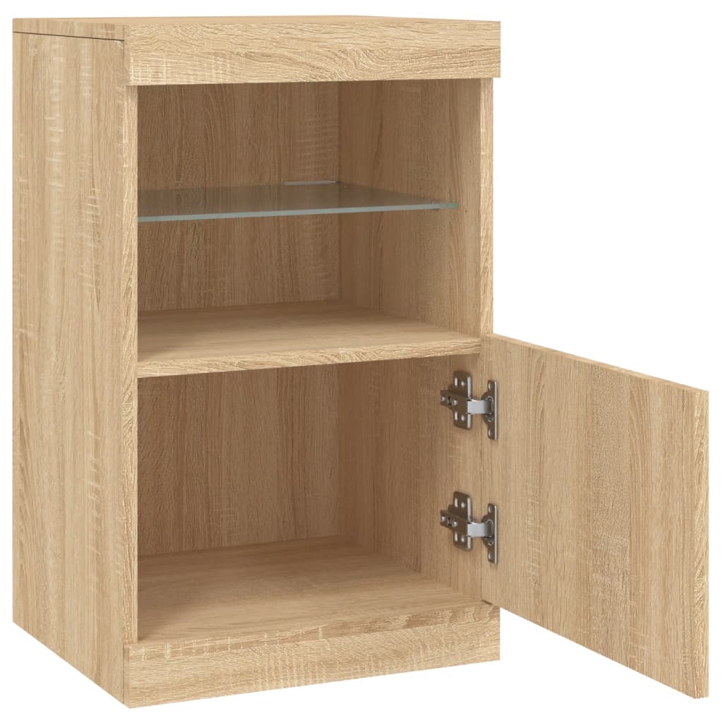 Sideboard with LED Lights Sonoma Oak 41x37x67 cm