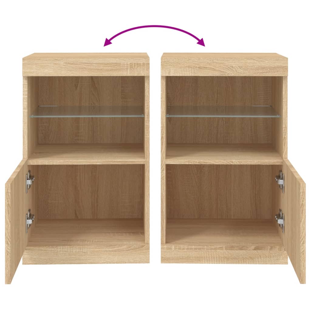 Sideboard with LED Lights Sonoma Oak 41x37x67 cm