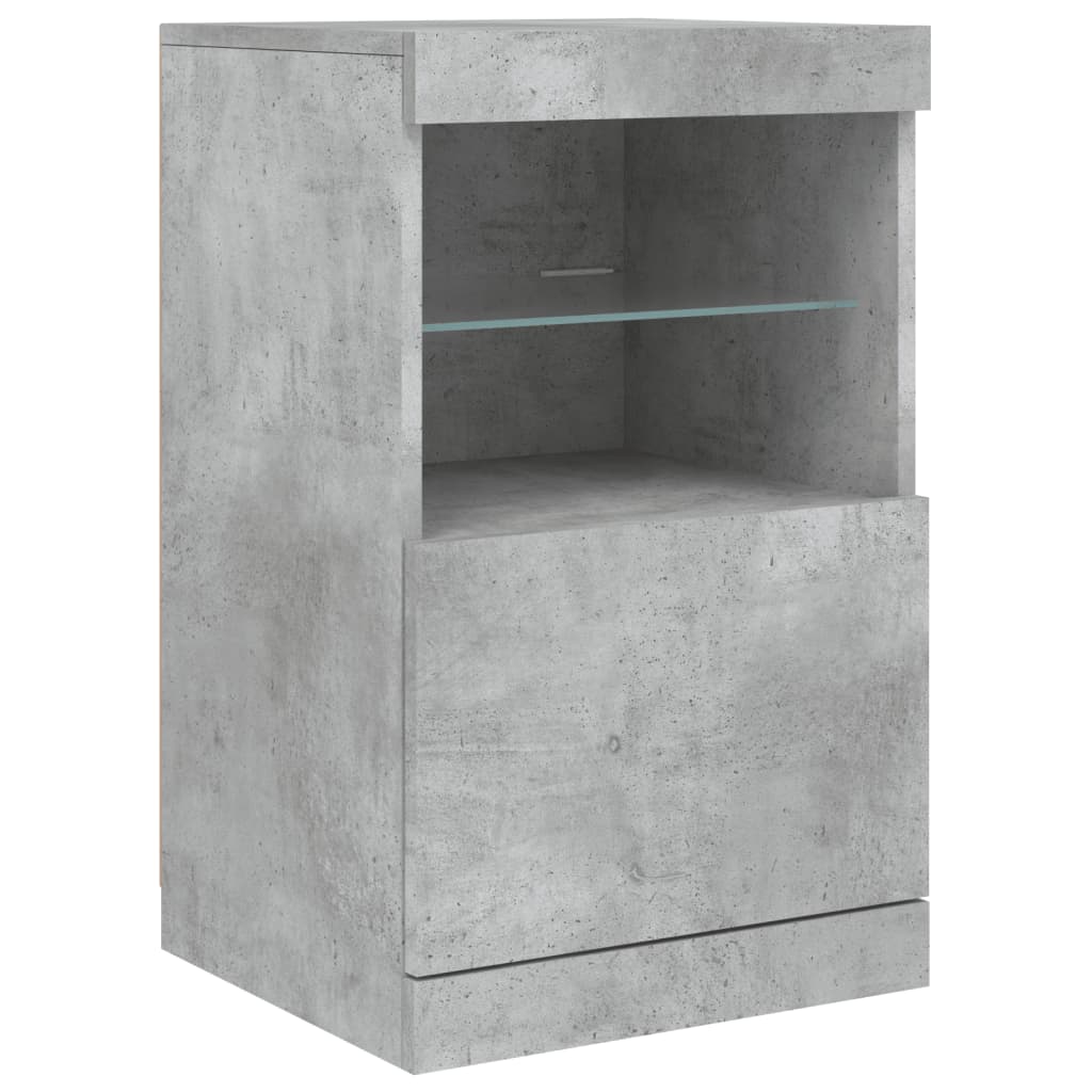 Sideboard with LED Lights Concrete Grey 41x37x67 cm