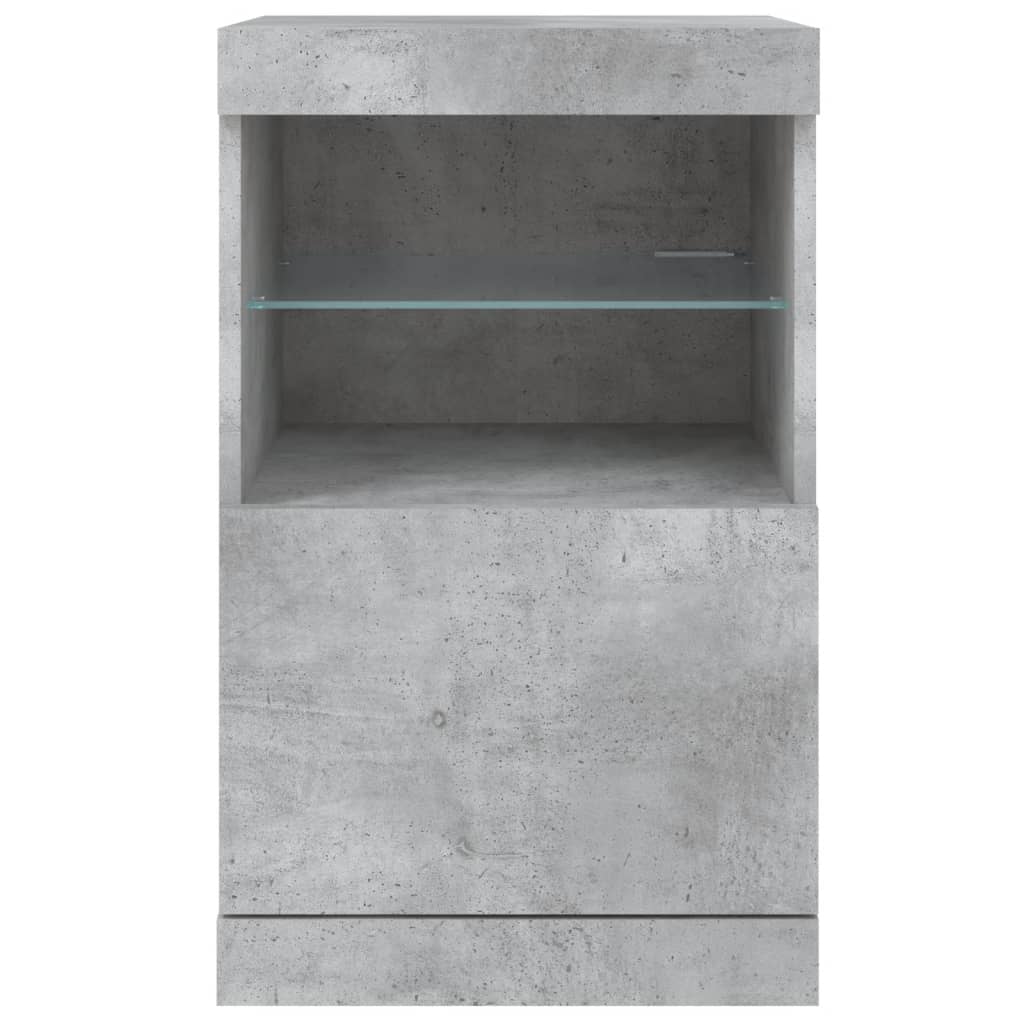 Sideboard with LED Lights Concrete Grey 41x37x67 cm