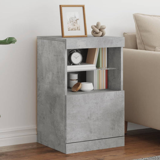 Sideboard with LED Lights Concrete Grey 41x37x67 cm