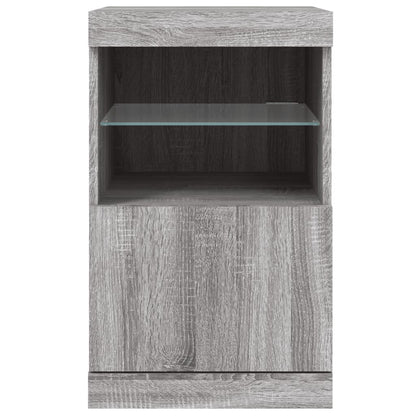 Sideboard with LED Lights Grey Sonoma 41x37x67 cm