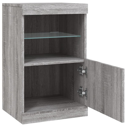 Sideboard with LED Lights Grey Sonoma 41x37x67 cm