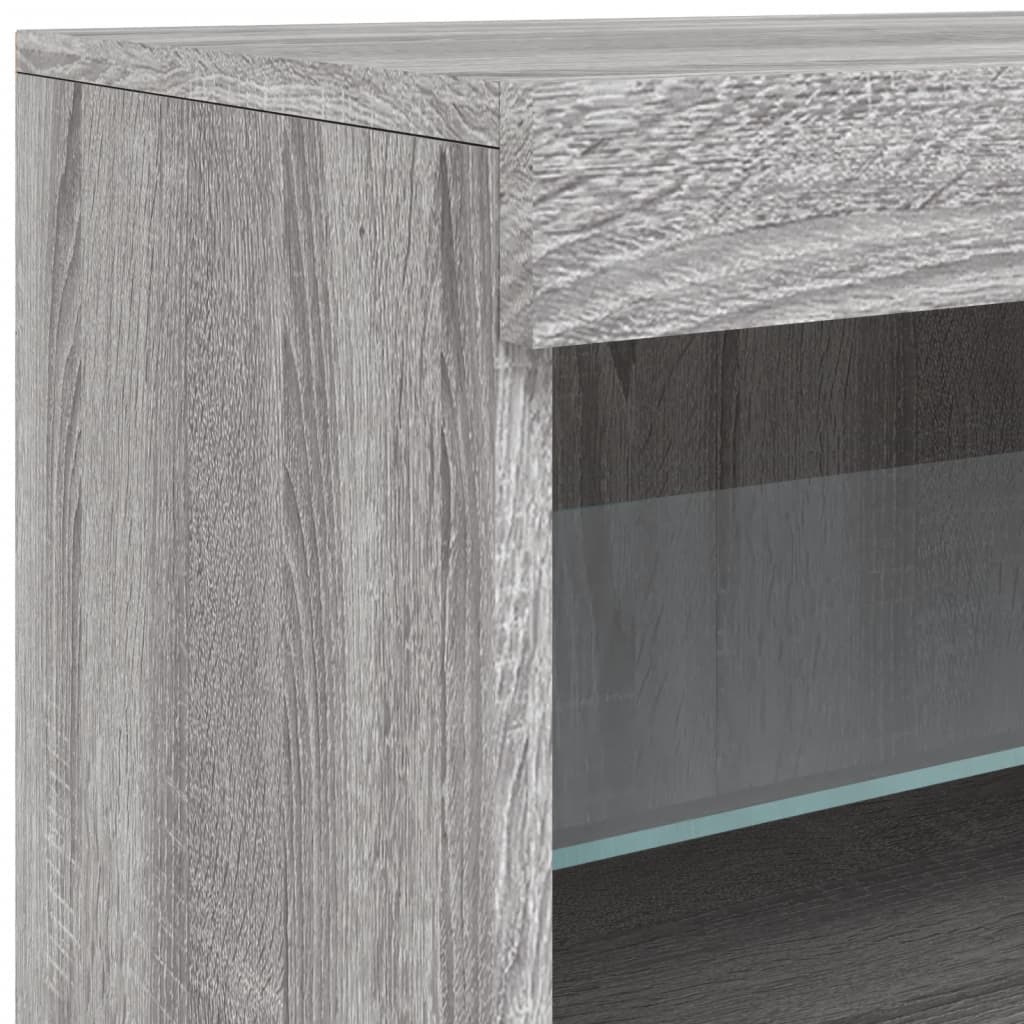 Sideboard with LED Lights Grey Sonoma 41x37x67 cm