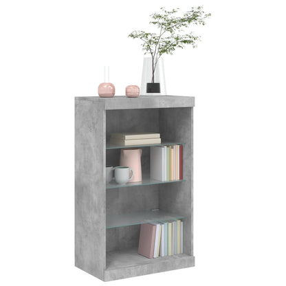 Sideboard with LED Lights Concrete Grey 60.5x37x100 cm