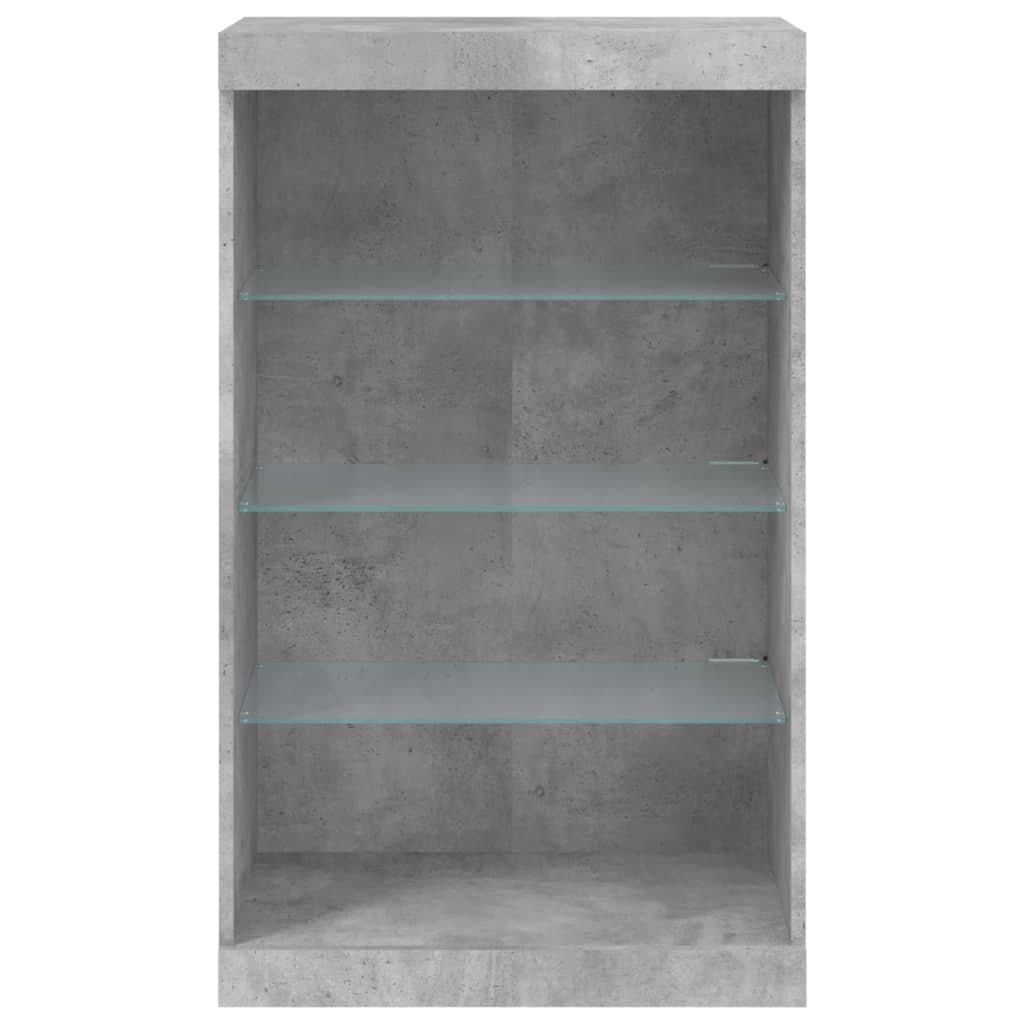 Sideboard with LED Lights Concrete Grey 60.5x37x100 cm