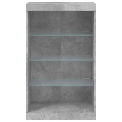 Sideboard with LED Lights Concrete Grey 60.5x37x100 cm